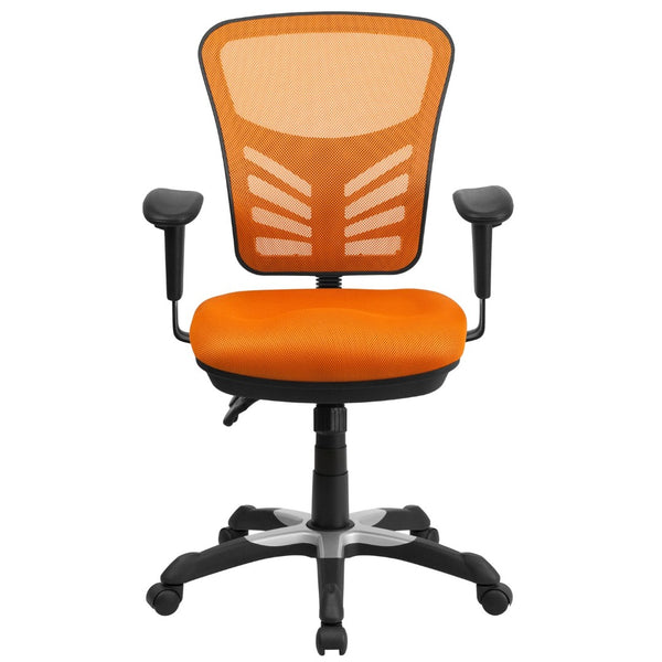 English Elm Nicholas Ergonomic Mid-Back Executive Chair for Ultimate Comfort and Support in Your Workspace Orange/Black Frame HL-0001-OR-GG