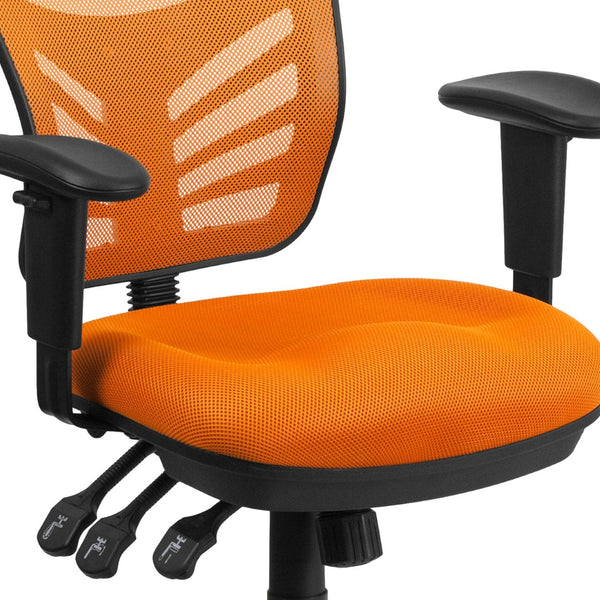 English Elm Nicholas Ergonomic Mid-Back Executive Chair for Ultimate Comfort and Support in Your Workspace Orange/Black Frame HL-0001-OR-GG