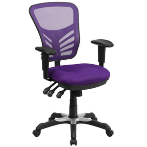 English Elm Nicholas Ergonomic Mid-Back Executive Chair for Ultimate Comfort and Support in Your Workspace Purple/Black Frame HL-0001-PUR-GG