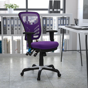 English Elm Nicholas Ergonomic Mid-Back Executive Chair for Ultimate Comfort and Support in Your Workspace Purple/Black Frame HL-0001-PUR-GG