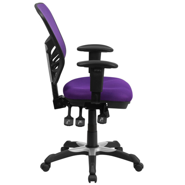 English Elm Nicholas Ergonomic Mid-Back Executive Chair for Ultimate Comfort and Support in Your Workspace Purple/Black Frame HL-0001-PUR-GG