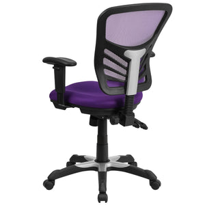 English Elm Nicholas Ergonomic Mid-Back Executive Chair for Ultimate Comfort and Support in Your Workspace Purple/Black Frame HL-0001-PUR-GG