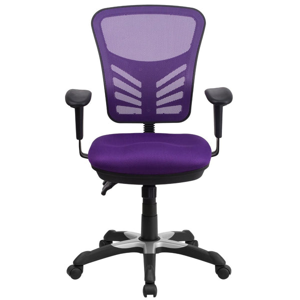 English Elm Nicholas Ergonomic Mid-Back Executive Chair for Ultimate Comfort and Support in Your Workspace Purple/Black Frame HL-0001-PUR-GG