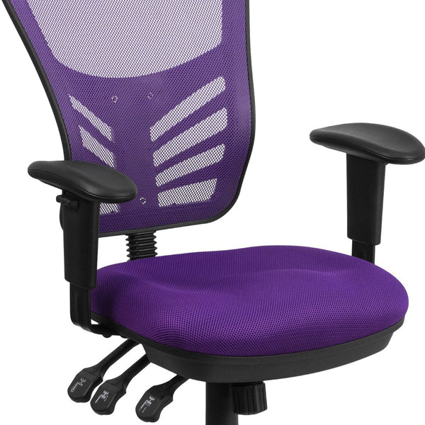 English Elm Nicholas Ergonomic Mid-Back Executive Chair for Ultimate Comfort and Support in Your Workspace Purple/Black Frame HL-0001-PUR-GG