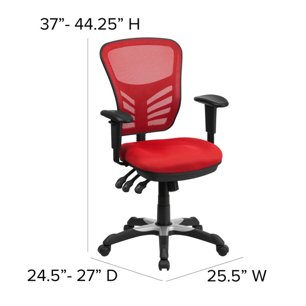 English Elm Nicholas Ergonomic Mid-Back Executive Chair for Ultimate Comfort and Support in Your Workspace Red/Black Frame HL-0001-RED-GG