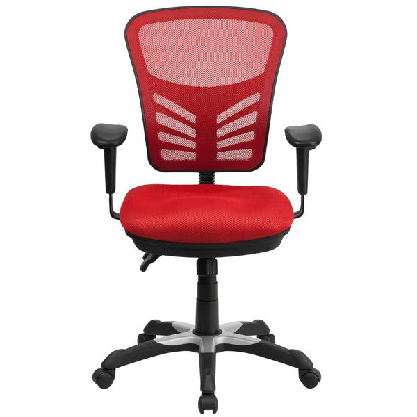 English Elm Nicholas Ergonomic Mid-Back Executive Chair for Ultimate Comfort and Support in Your Workspace Red/Black Frame HL-0001-RED-GG