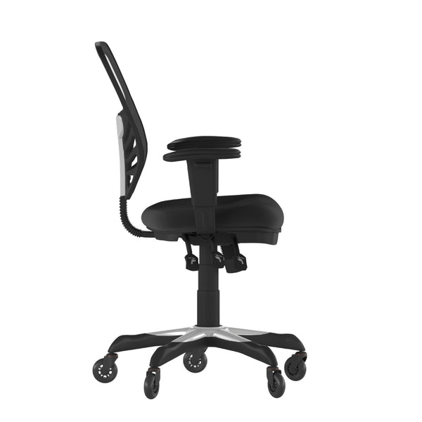 English Elm Nicholas Ergonomic Office Chair with Breathable Mesh, Adjustable Arms, and Smooth Roller Wheels for Comfort Black/Black Frame HL-0001-RLB-GG