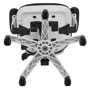 English Elm Nicholas Ergonomic Mid-Back Executive Chair for Ultimate Comfort and Support in Your Workspace Black Mesh/White Frame HL-0001-WH-BK-GG