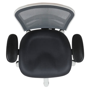 English Elm Nicholas Ergonomic Mid-Back Executive Chair for Ultimate Comfort and Support in Your Workspace Dark Gray Mesh/White Frame HL-0001-WH-DKGY-GG