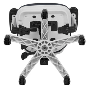 English Elm Nicholas Ergonomic Mid-Back Executive Chair for Ultimate Comfort and Support in Your Workspace Dark Gray Mesh/White Frame HL-0001-WH-DKGY-GG