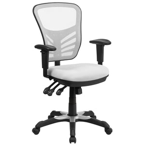 English Elm Nicholas Ergonomic Mid-Back Executive Chair for Ultimate Comfort and Support in Your Workspace White/Black Frame HL-0001-WH-GG