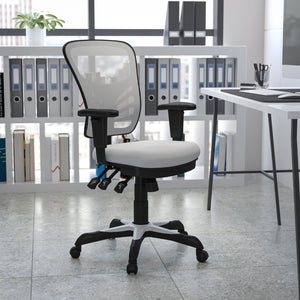 English Elm Nicholas Ergonomic Mid-Back Executive Chair for Ultimate Comfort and Support in Your Workspace White/Black Frame HL-0001-WH-GG