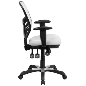 English Elm Nicholas Ergonomic Mid-Back Executive Chair for Ultimate Comfort and Support in Your Workspace White/Black Frame HL-0001-WH-GG