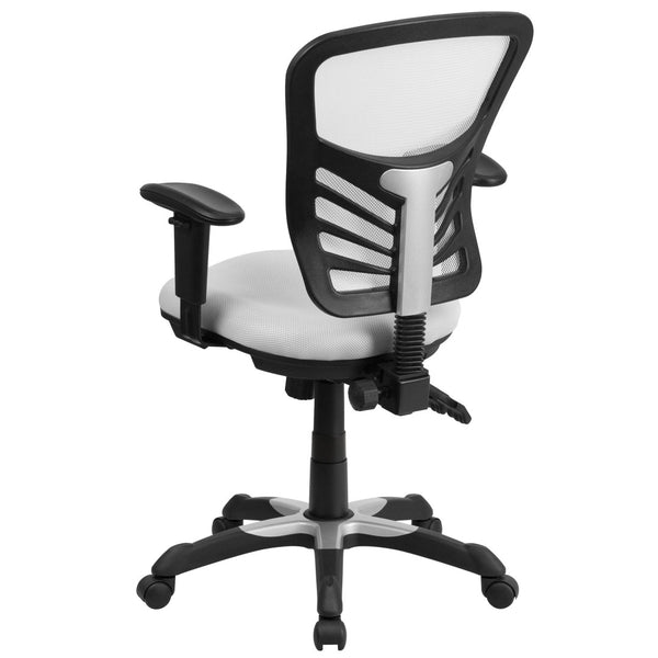 English Elm Nicholas Ergonomic Mid-Back Executive Chair for Ultimate Comfort and Support in Your Workspace White/Black Frame HL-0001-WH-GG