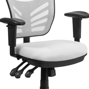 English Elm Nicholas Ergonomic Mid-Back Executive Chair for Ultimate Comfort and Support in Your Workspace White/Black Frame HL-0001-WH-GG