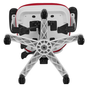 English Elm Nicholas Ergonomic Mid-Back Executive Chair for Ultimate Comfort and Support in Your Workspace Red Mesh/White Frame HL-0001-WH-RED-GG