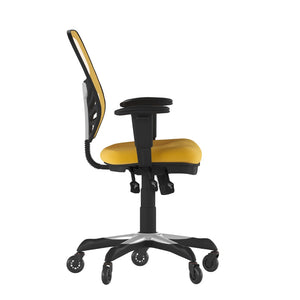 English Elm Nicholas Ergonomic Office Chair with Breathable Mesh, Adjustable Arms, and Smooth Roller Wheels for Comfort Yellow-Orange/Black Frame HL-0001-YEL-RLB-GG