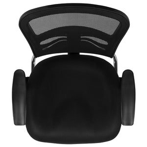 English Elm Steve Modern Mesh Side Reception Chair with Chrome Base – Stylish Comfort for Office & Guests HL-0001B-BK-GG