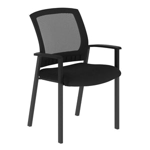 English Elm HERCULES Stackable Mesh Side Chair with Arms - Durable, Comfortable Seating for Commercial Spaces HL-0010W-BK-GG