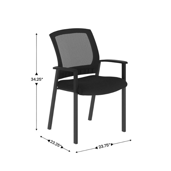 English Elm HERCULES Stackable Mesh Side Chair with Arms - Durable, Comfortable Seating for Commercial Spaces HL-0010W-BK-GG