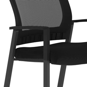 English Elm HERCULES Stackable Mesh Side Chair with Arms - Durable, Comfortable Seating for Commercial Spaces HL-0010W-BK-GG