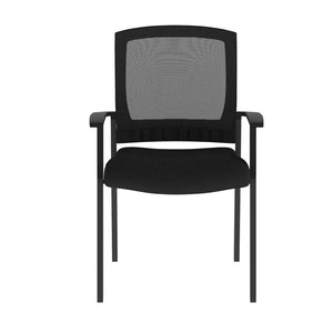 English Elm HERCULES Stackable Mesh Side Chair with Arms - Durable, Comfortable Seating for Commercial Spaces HL-0010W-BK-GG