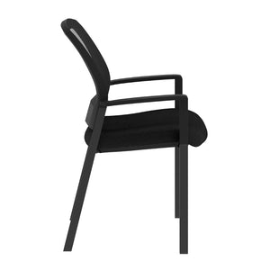 English Elm HERCULES Stackable Mesh Side Chair with Arms - Durable, Comfortable Seating for Commercial Spaces HL-0010W-BK-GG