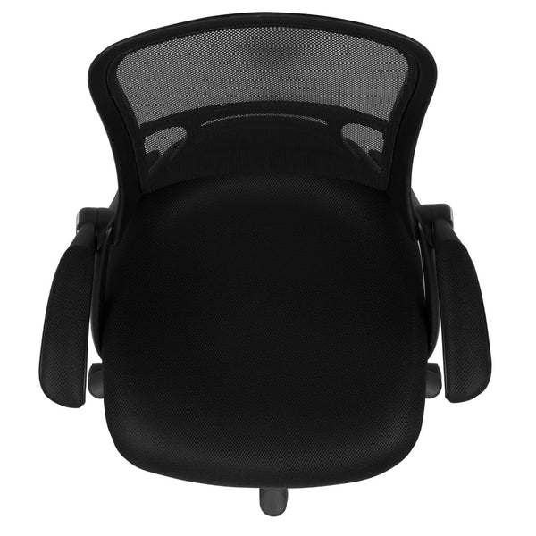 English Elm Porter High Back Ergonomic Mesh Swivel Office Chair with Lumbar Support and Adjustable Features Black HL-0016-1-BK-BK-GG