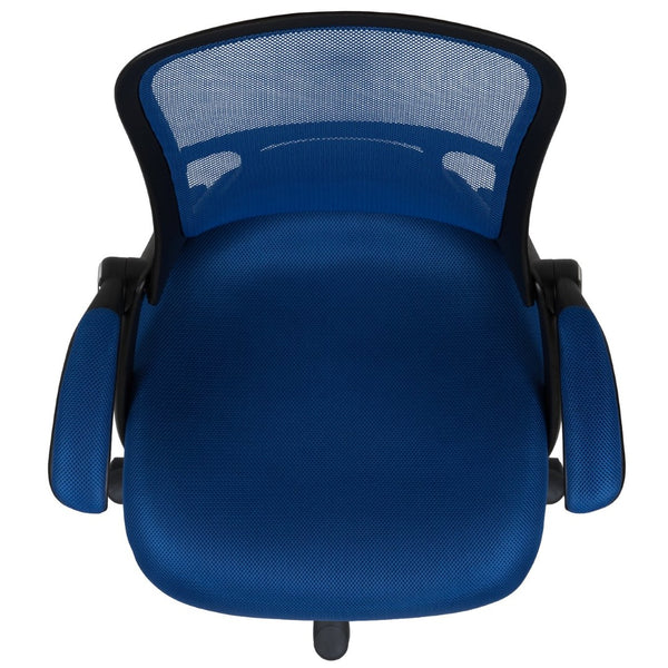English Elm Porter High Back Ergonomic Mesh Swivel Office Chair with Lumbar Support and Adjustable Features Blue HL-0016-1-BK-BL-GG