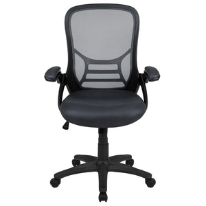 English Elm Porter High Back Ergonomic Mesh Swivel Office Chair with Lumbar Support and Adjustable Features Dark Gray HL-0016-1-BK-DKGY-GG