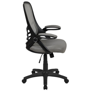 English Elm Porter High Back Ergonomic Mesh Swivel Office Chair with Lumbar Support and Adjustable Features Light Gray HL-0016-1-BK-GY-GG