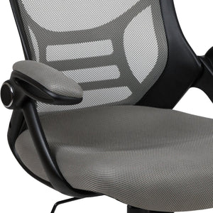 English Elm Porter High Back Ergonomic Mesh Swivel Office Chair with Lumbar Support and Adjustable Features Light Gray HL-0016-1-BK-GY-GG