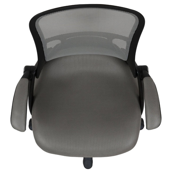 English Elm Porter High Back Ergonomic Mesh Swivel Office Chair with Lumbar Support and Adjustable Features Light Gray HL-0016-1-BK-GY-GG