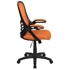 English Elm Porter High Back Ergonomic Mesh Swivel Office Chair with Lumbar Support and Adjustable Features Orange HL-0016-1-BK-OR-GG
