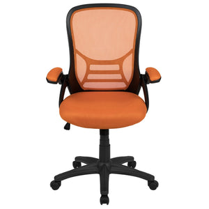 English Elm Porter High Back Ergonomic Mesh Swivel Office Chair with Lumbar Support and Adjustable Features Orange HL-0016-1-BK-OR-GG