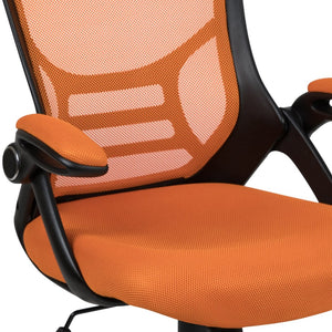 English Elm Porter High Back Ergonomic Mesh Swivel Office Chair with Lumbar Support and Adjustable Features Orange HL-0016-1-BK-OR-GG