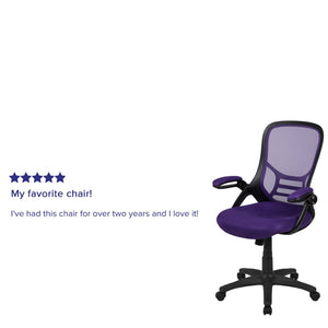 English Elm Porter High Back Ergonomic Mesh Swivel Office Chair with Lumbar Support and Adjustable Features Purple HL-0016-1-BK-PUR-GG