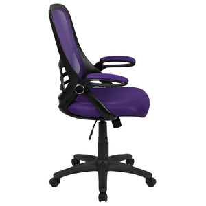 English Elm Porter High Back Ergonomic Mesh Swivel Office Chair with Lumbar Support and Adjustable Features Purple HL-0016-1-BK-PUR-GG