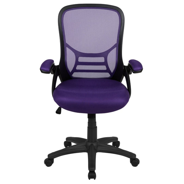 English Elm Porter High Back Ergonomic Mesh Swivel Office Chair with Lumbar Support and Adjustable Features Purple HL-0016-1-BK-PUR-GG