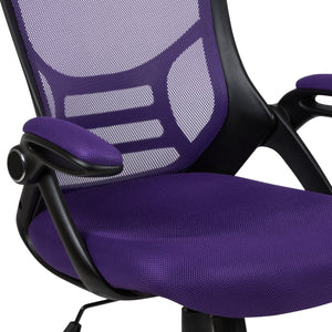 English Elm Porter High Back Ergonomic Mesh Swivel Office Chair with Lumbar Support and Adjustable Features Purple HL-0016-1-BK-PUR-GG