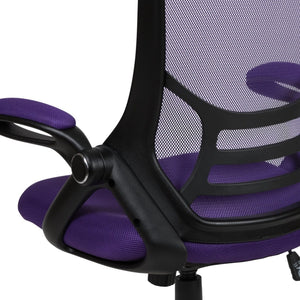 English Elm Porter High Back Ergonomic Mesh Swivel Office Chair with Lumbar Support and Adjustable Features Purple HL-0016-1-BK-PUR-GG