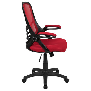 English Elm Porter High Back Ergonomic Mesh Swivel Office Chair with Lumbar Support and Adjustable Features Red HL-0016-1-BK-RED-GG