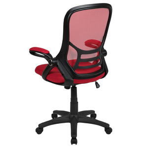 English Elm Porter High Back Ergonomic Mesh Swivel Office Chair with Lumbar Support and Adjustable Features Red HL-0016-1-BK-RED-GG