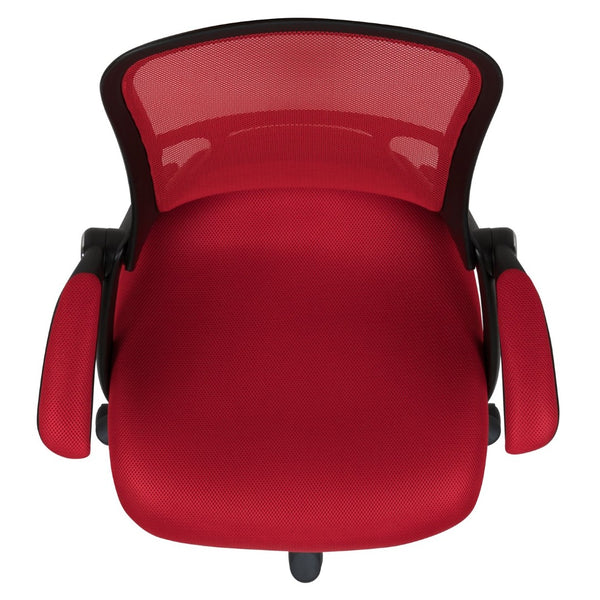 English Elm Porter High Back Ergonomic Mesh Swivel Office Chair with Lumbar Support and Adjustable Features Red HL-0016-1-BK-RED-GG