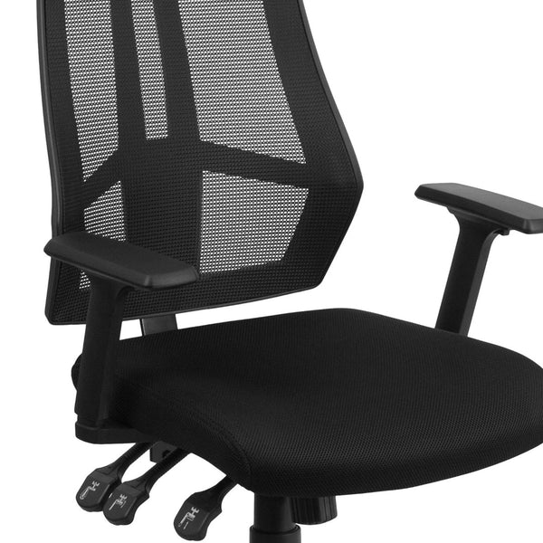 English Elm Ivan High Back Ergonomic Mesh Office Chair - Adjustable Arms, Lumbar Support & Custom Comfort HL-0017-GG