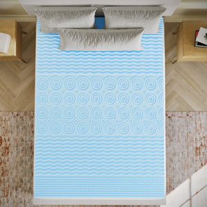 English Elm Capri Comfortable Sleep 2 Inch Cooling Gel Memory Foam Mattress Topper with 5-Zone Support Design Green Full HLC-5ZONE-FULL-2-GG