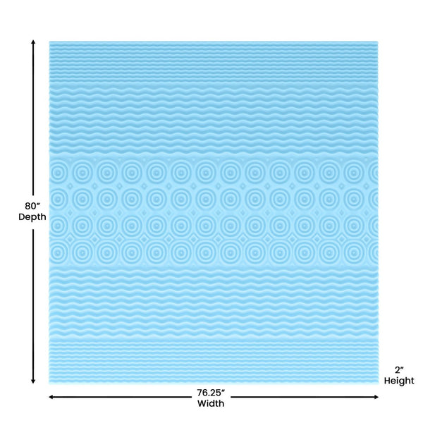 English Elm Capri Comfortable Sleep 2 Inch Cooling Gel Memory Foam Mattress Topper with 5-Zone Support Design Green King HLC-5ZONE-KING-2-GG