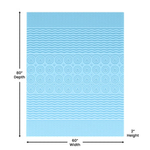 English Elm Capri Comfortable Sleep 2 Inch Cooling Gel Memory Foam Mattress Topper with 5-Zone Support Design Green Queen HLC-5ZONE-QUEEN-2-GG