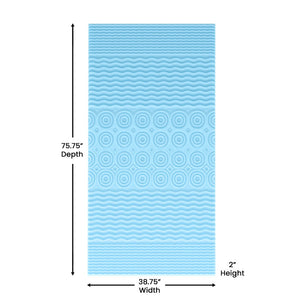 English Elm Capri Comfortable Sleep 2 Inch Cooling Gel Memory Foam Mattress Topper with 5-Zone Support Design Green Twin HLC-5ZONE-TWIN-2-GG