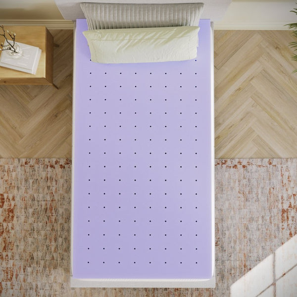 English Elm Capri Comfortable Sleep 3-Inch Lavender Infused Memory Foam Mattress Topper for Ultimate Restfulness Purple Twin HLC-LAV-TWIN-3-GG